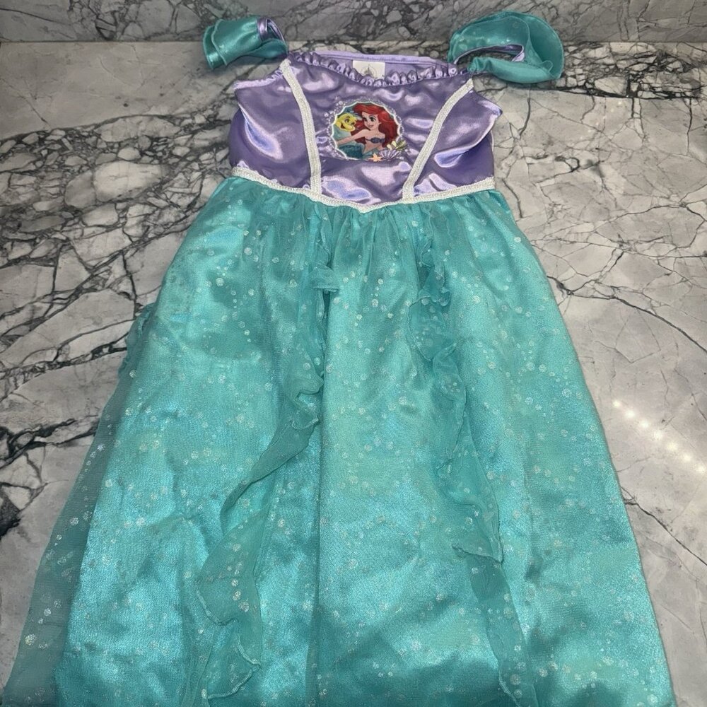 Disney Store Girls Size 4 Princess Ariel Nightgown Little Mermaid